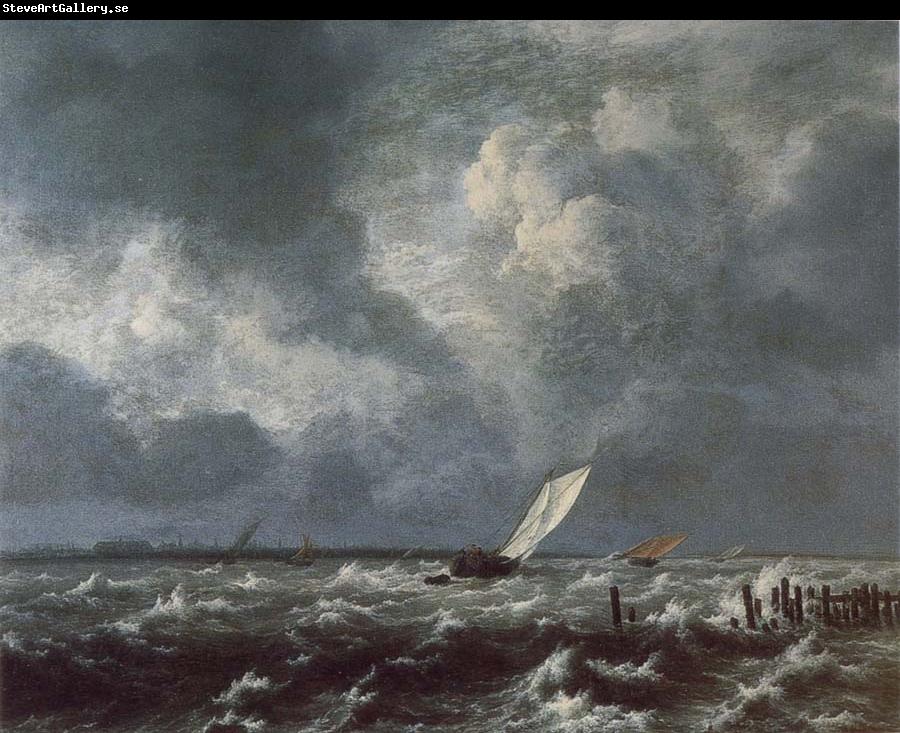 Jacob van Ruisdael View of Het Lj on a Stormy Day